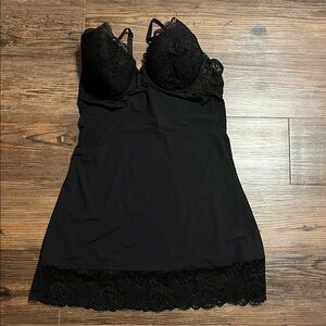 Victoria's Secret Black Lace Trim Chemise